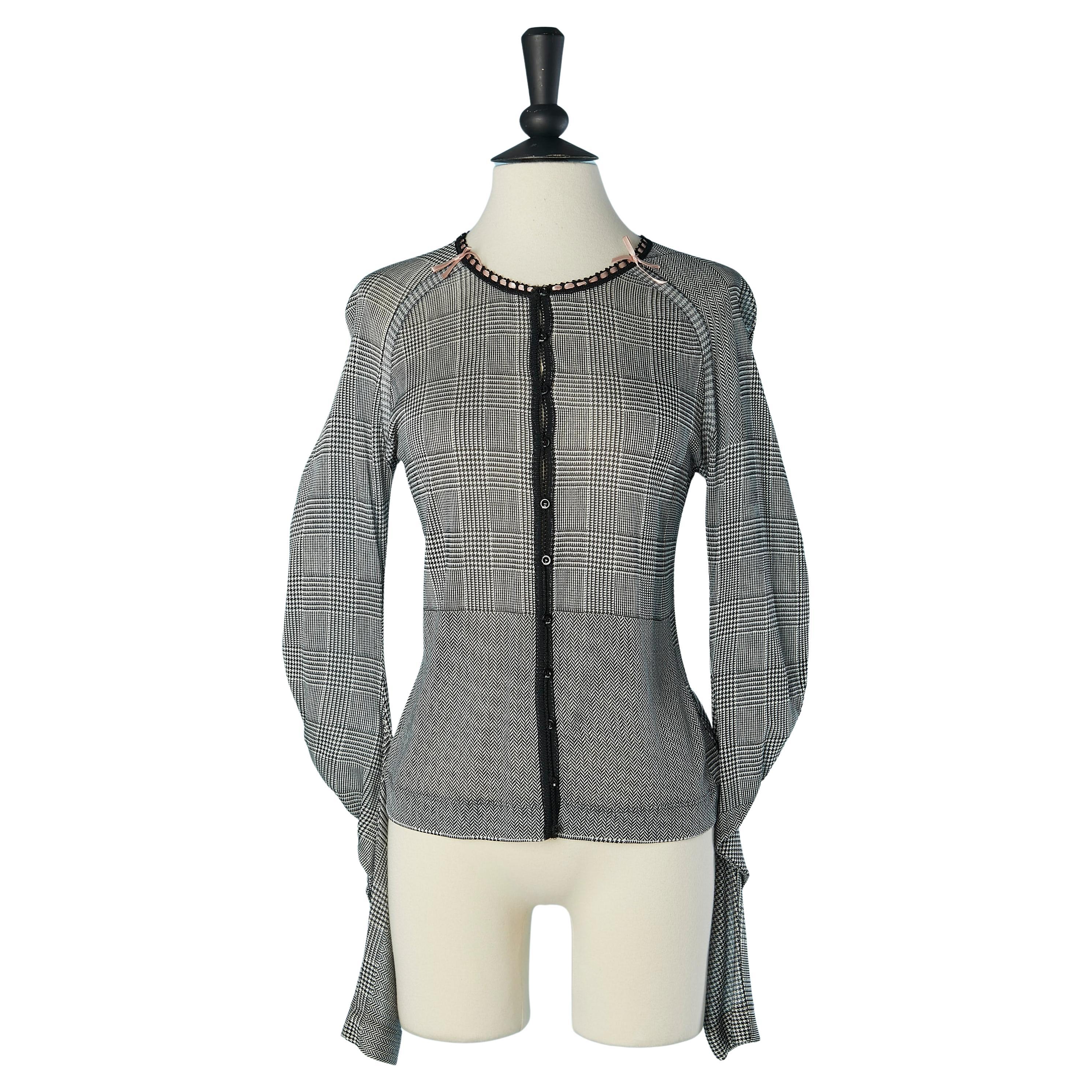 Chaqueta de punto de rayón con estampado Príncipe de Galles CHRISTIAN DIOR Boutique en venta