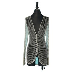 Cardigan Class Roberto Cavalli en maille de rayonne et perles avec bouton au crochet 