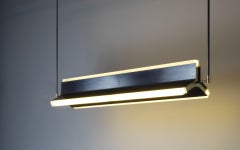 Rayon Pendant by CTO Lighting in Bronze with Satin Brass and Acrylic