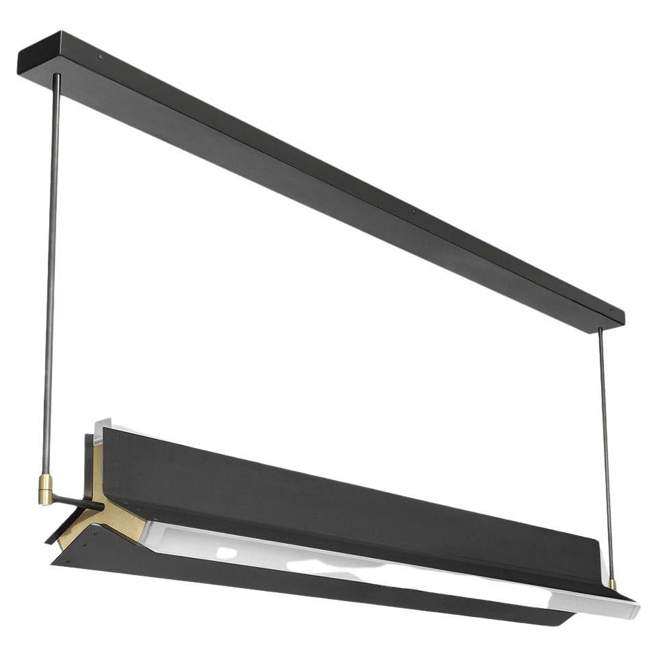 Rayon Pendant by CTO Lighting in Bronze with Satin Brass and Acrylic