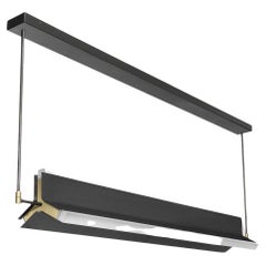Rayon Pendant by CTO Lighting in Bronze with Satin Brass and Acrylic