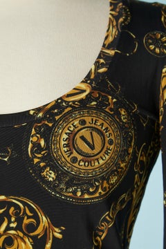 Rayon printed jersey dress Versace Jeans Couture New with tag