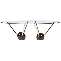 Rays Glass Top Dining Table