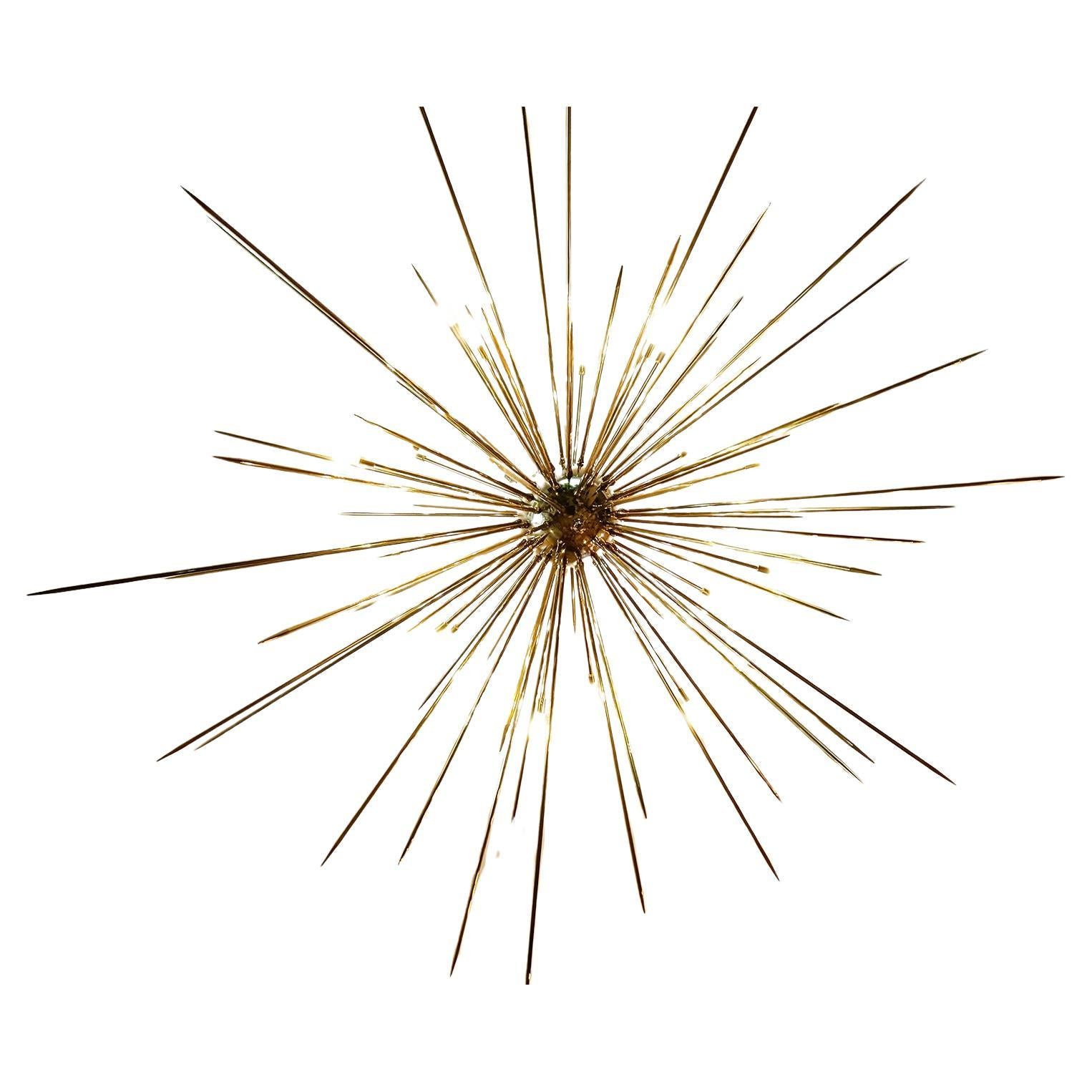 European Rays -large Spoutnik chandelier, solid brass, 120cm (48inch) For Sale