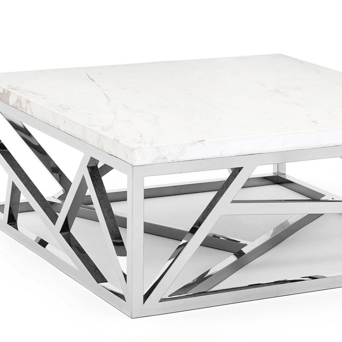 Italian Raytona Chrome Coffee Table For Sale