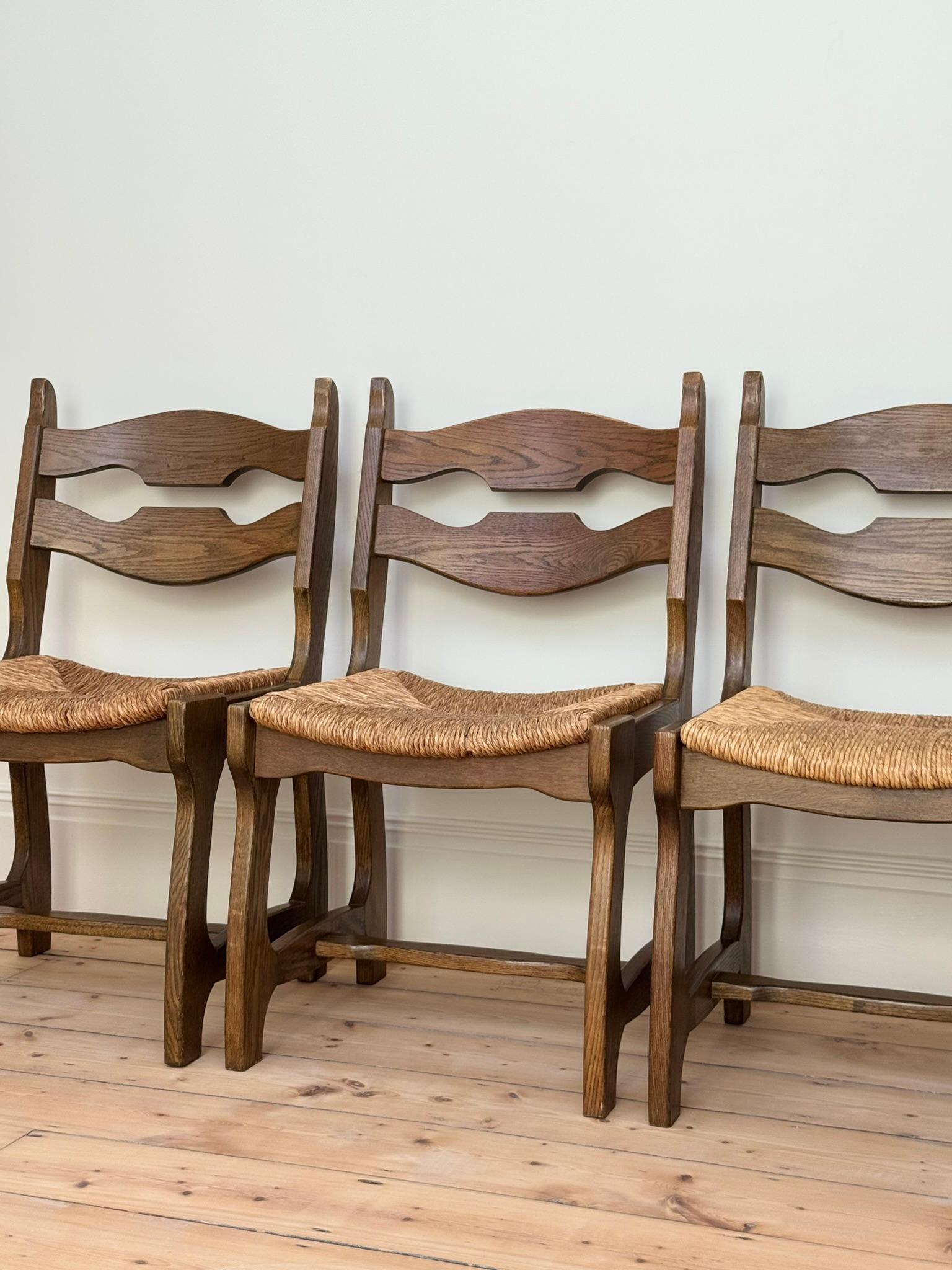 Razor Back Dining Chairs by Robert Guillerme and Jacques Chambron c. 1960s In Good Condition For Sale In Bristol, GB