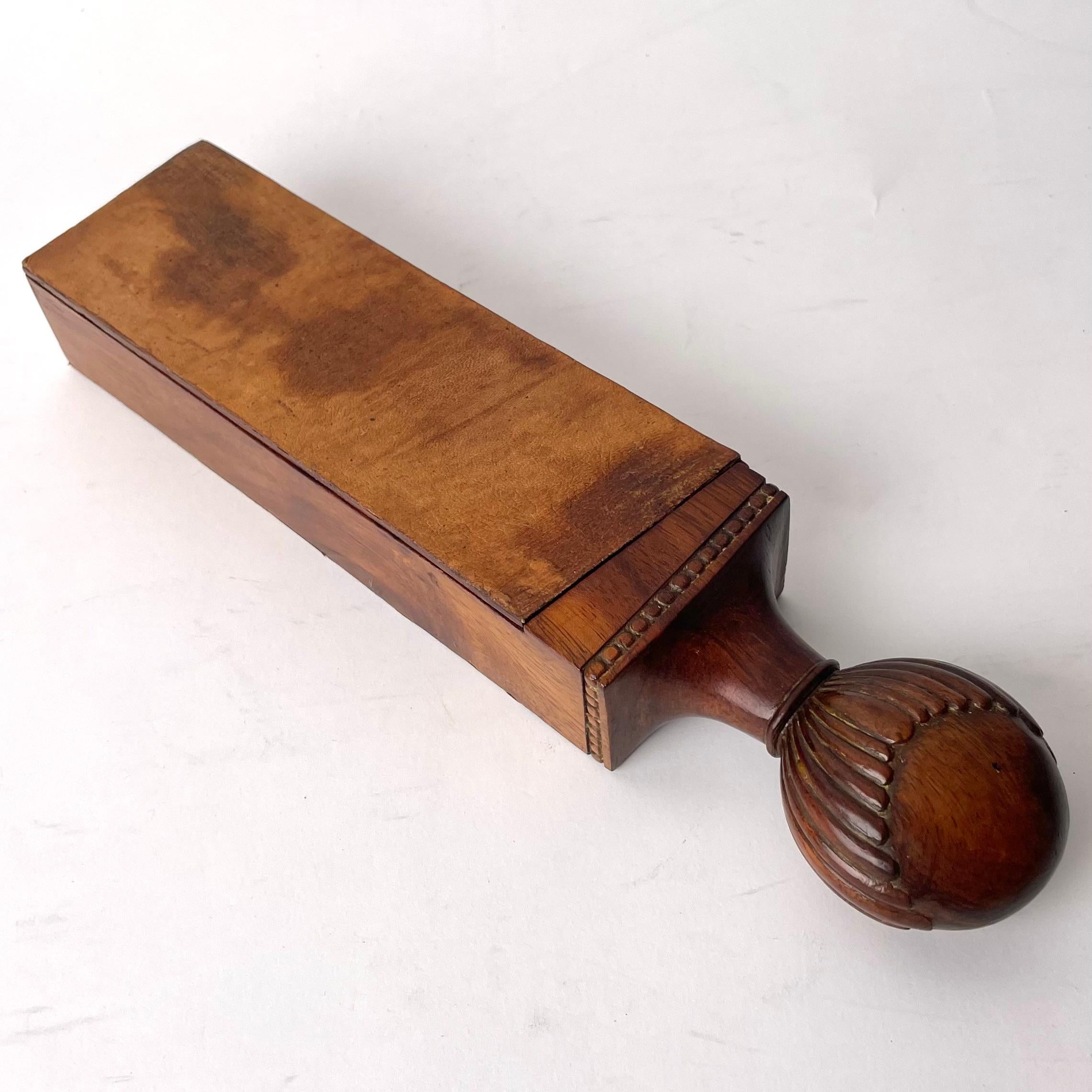 Empire Razor Case in Mahogany with Razor Strap in Leather, Early 19th Century