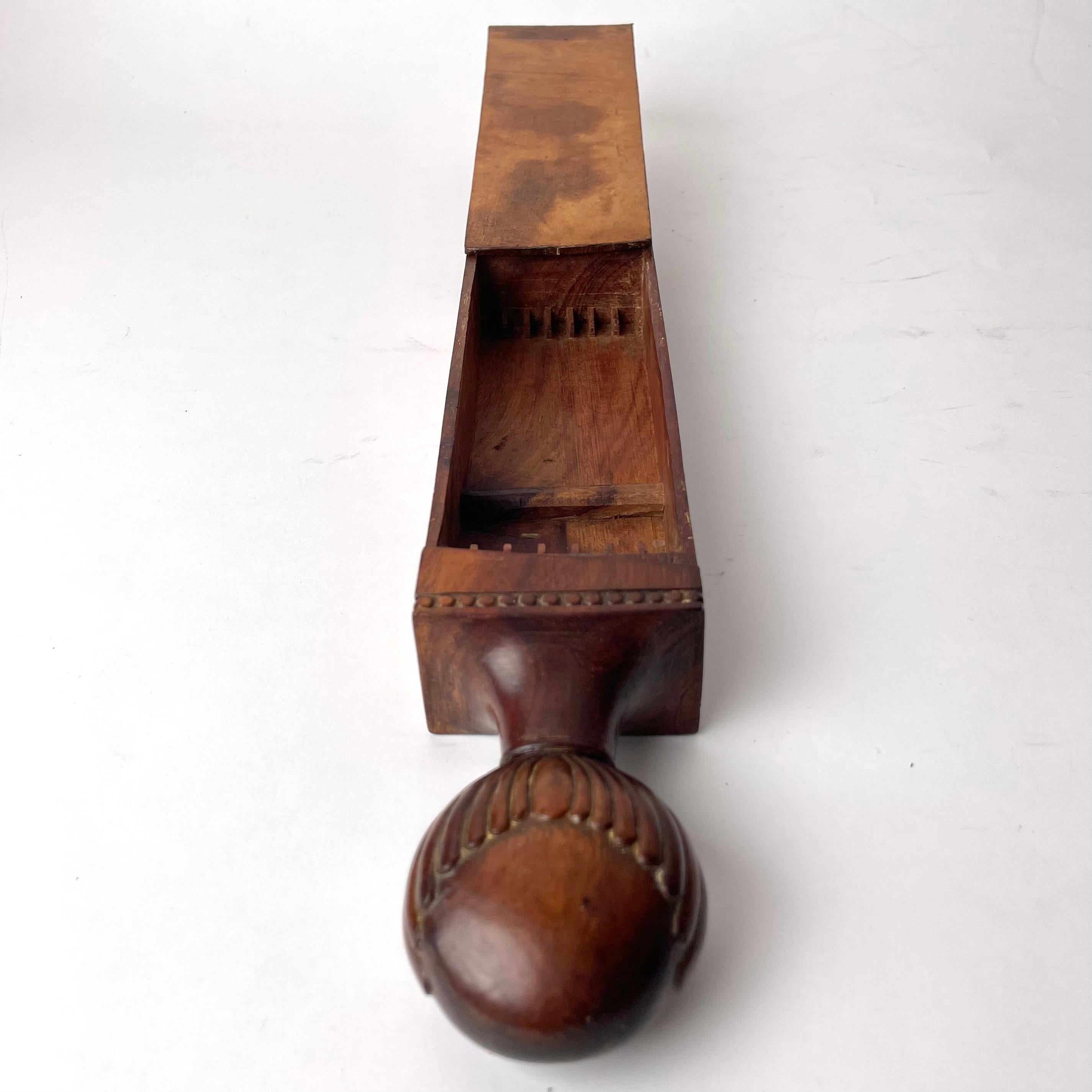 European Razor Case in Mahogany with Razor Strap in Leather, Early 19th Century