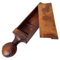 Antique Razor Case in Mahogany with Razor Strap in Leather, Early 19th Century