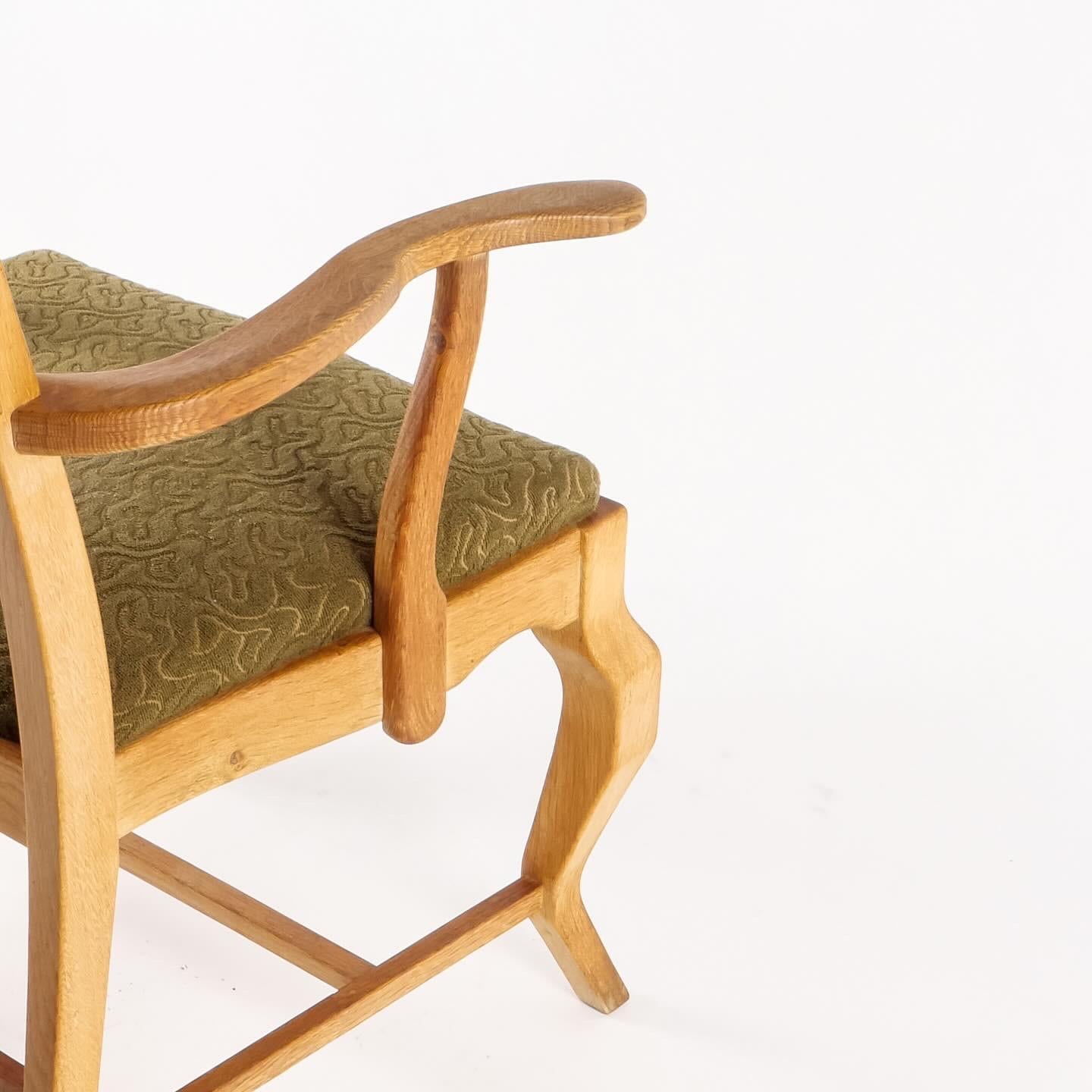 Scandinavian Modern Razorblade Armchair in Oak by Henning Kjærnulf  For Sale