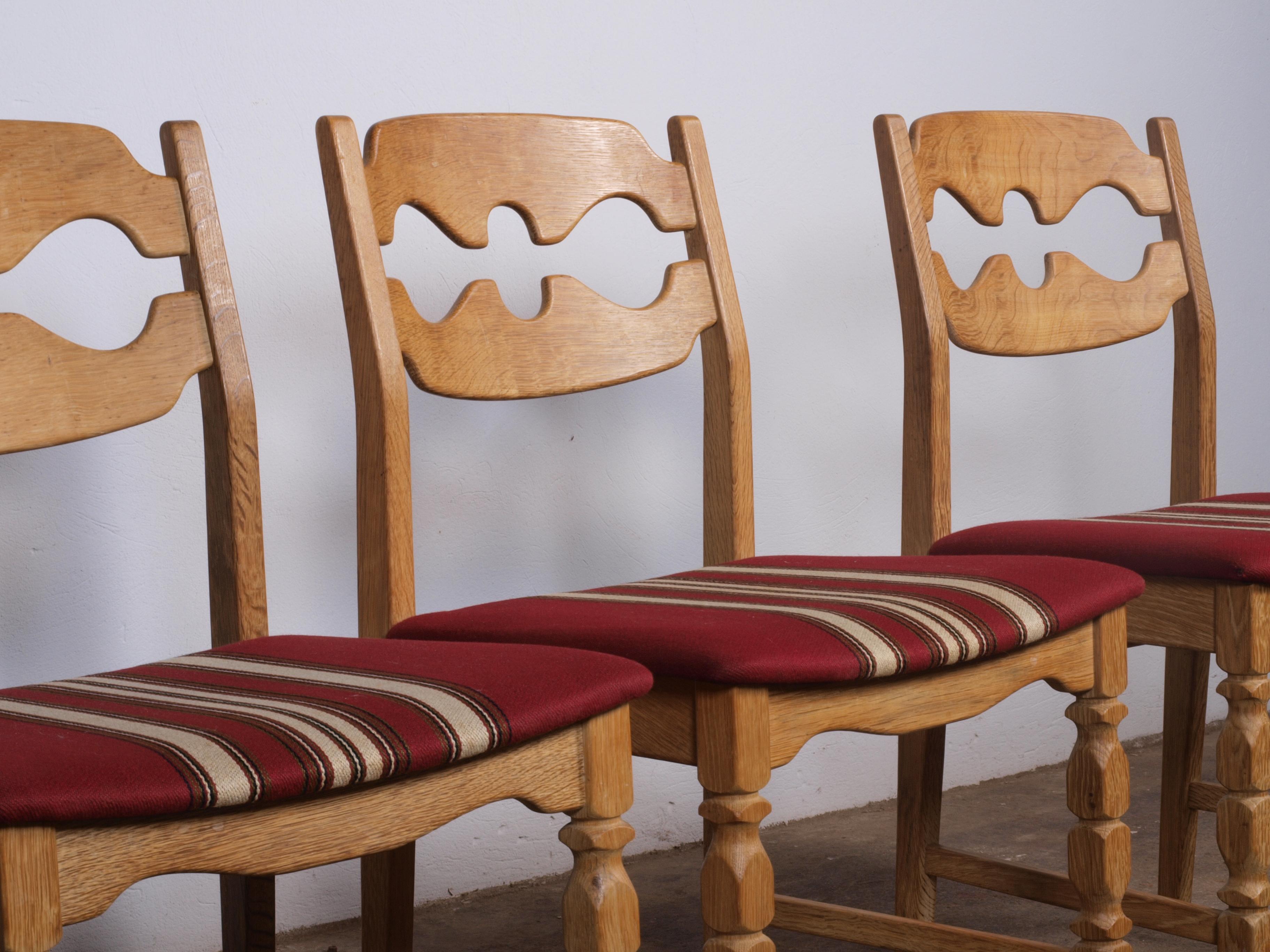 Mid-20th Century Razorblade Dining Chairs attributed to Henning Kjærnulf for Nyrup Møbelfabrik