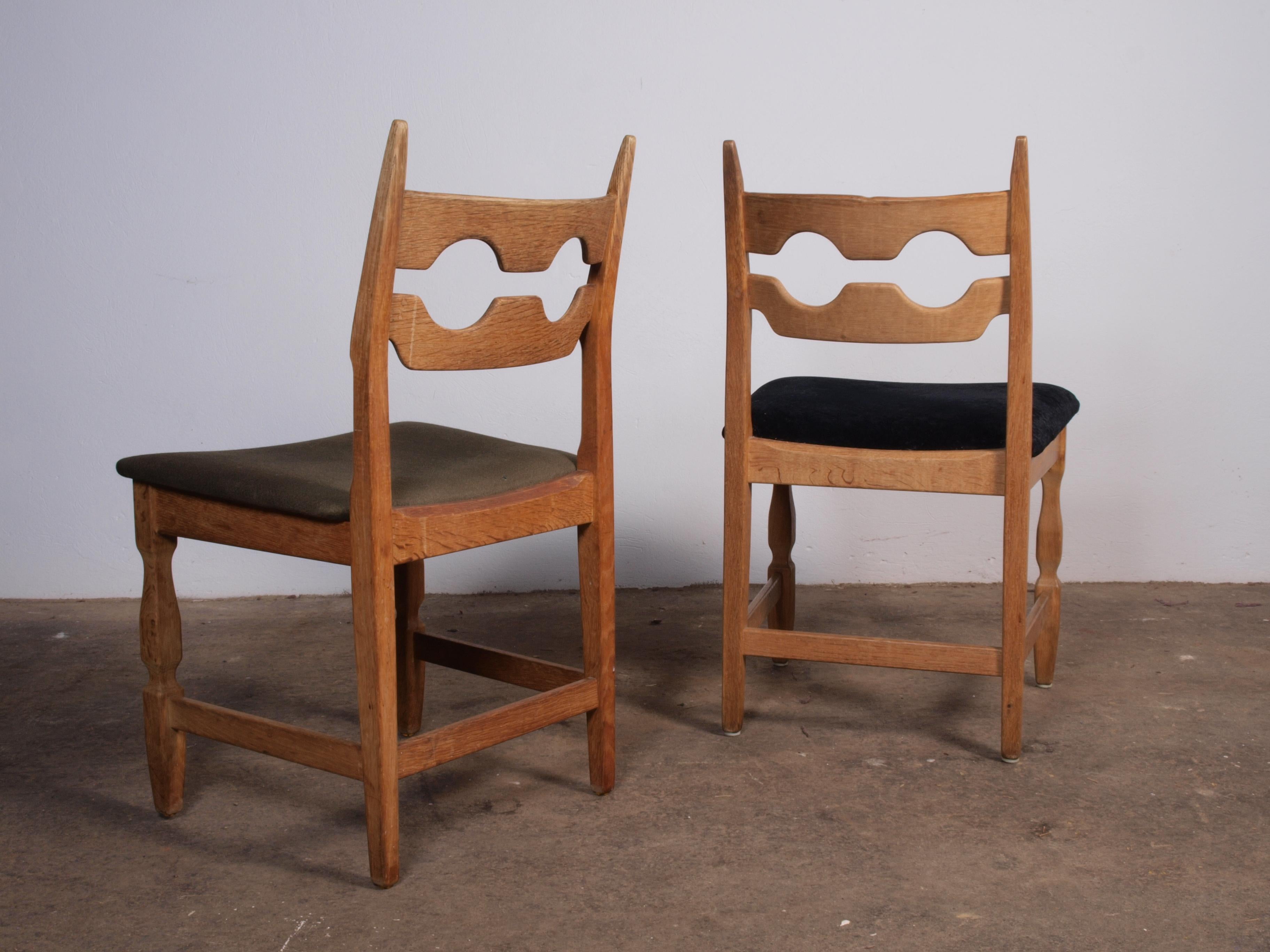 Razorblade Dining Chairs attributed to Henning Kjærnulf, Sticker from Nyrup Møbe For Sale 3