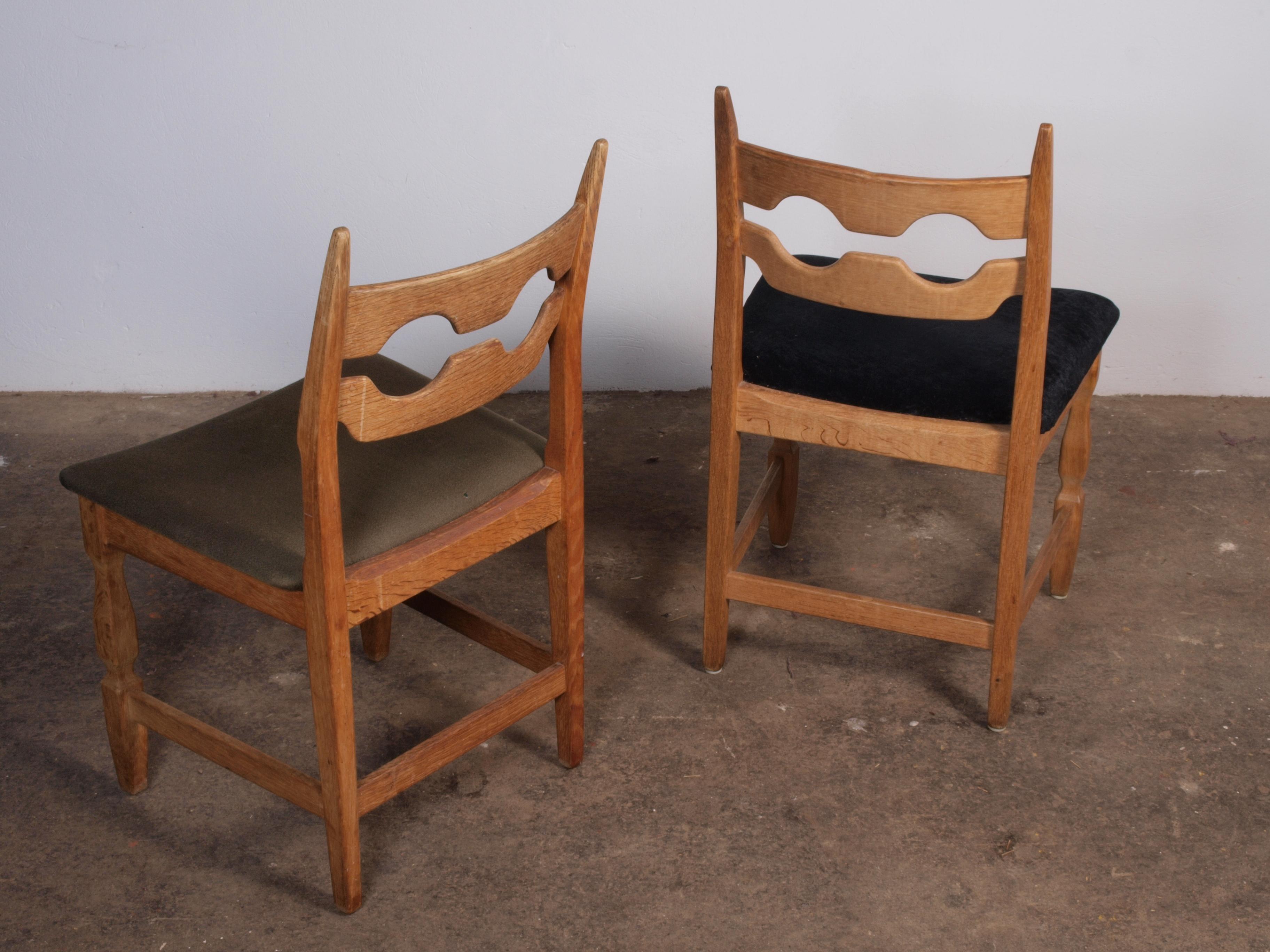 Razorblade Dining Chairs attributed to Henning Kjærnulf, Sticker from Nyrup Møbe For Sale 4
