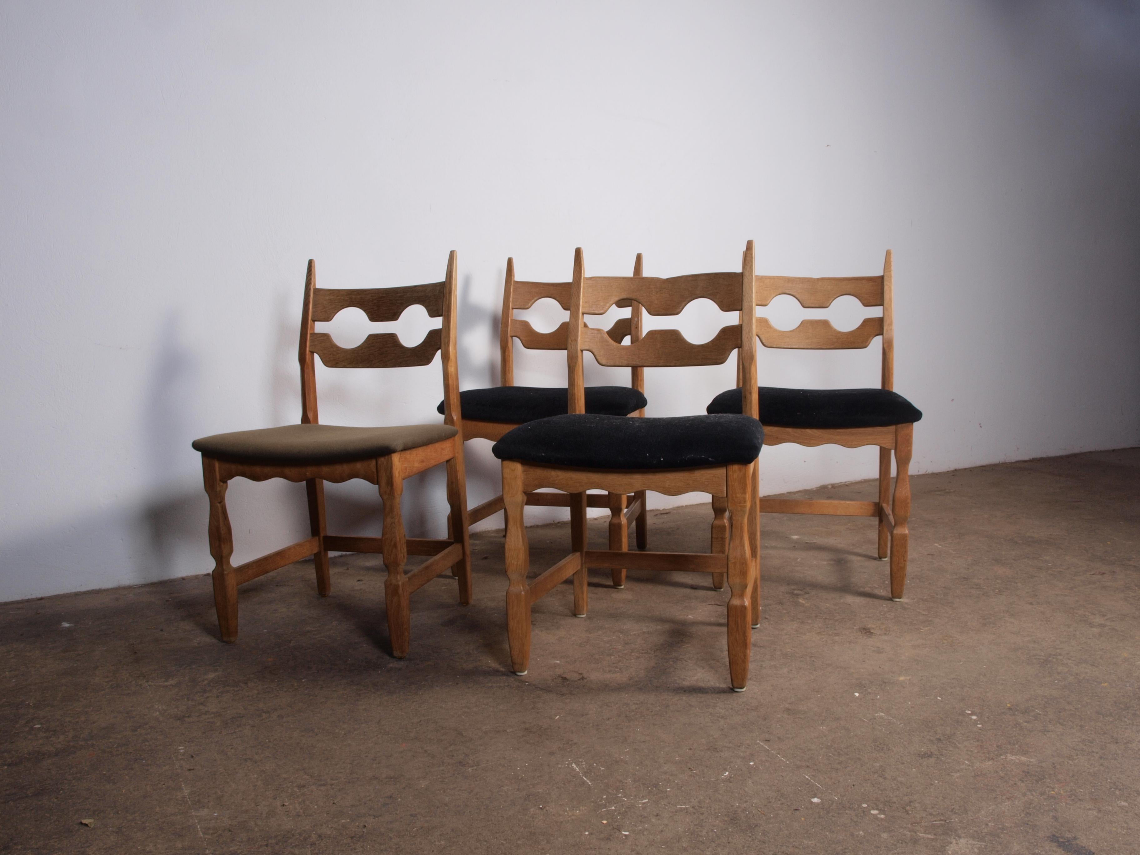 Danish Razorblade Dining Chairs attributed to Henning Kjærnulf, Sticker from Nyrup Møbe For Sale