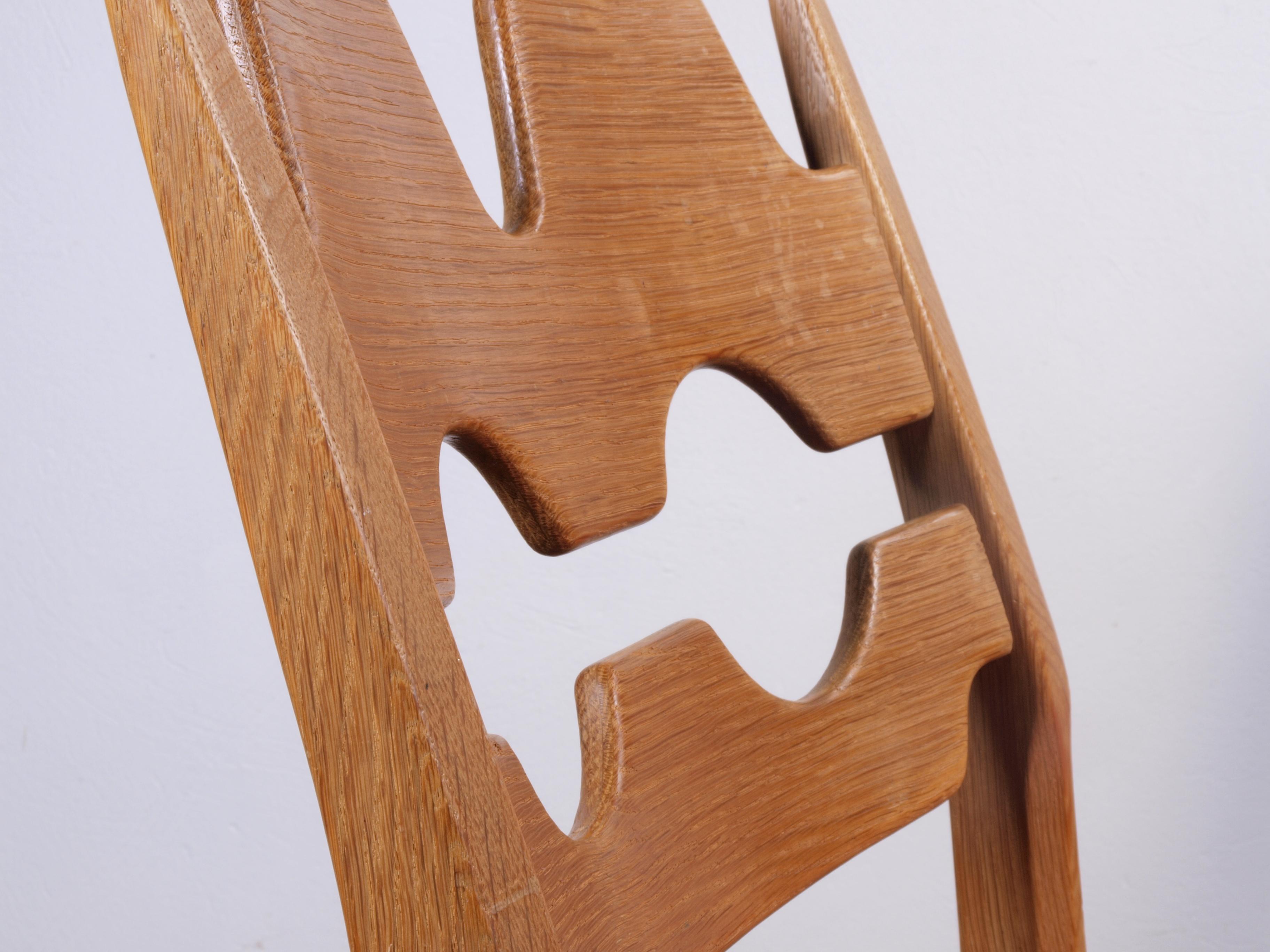 Razorblade Dining Chairs in Oak attributed to Henning Kjærnulf For Sale 6