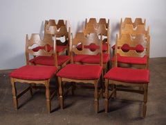 Razorblade Dining Chairs in Oak attributed to Henning Kjærnulf