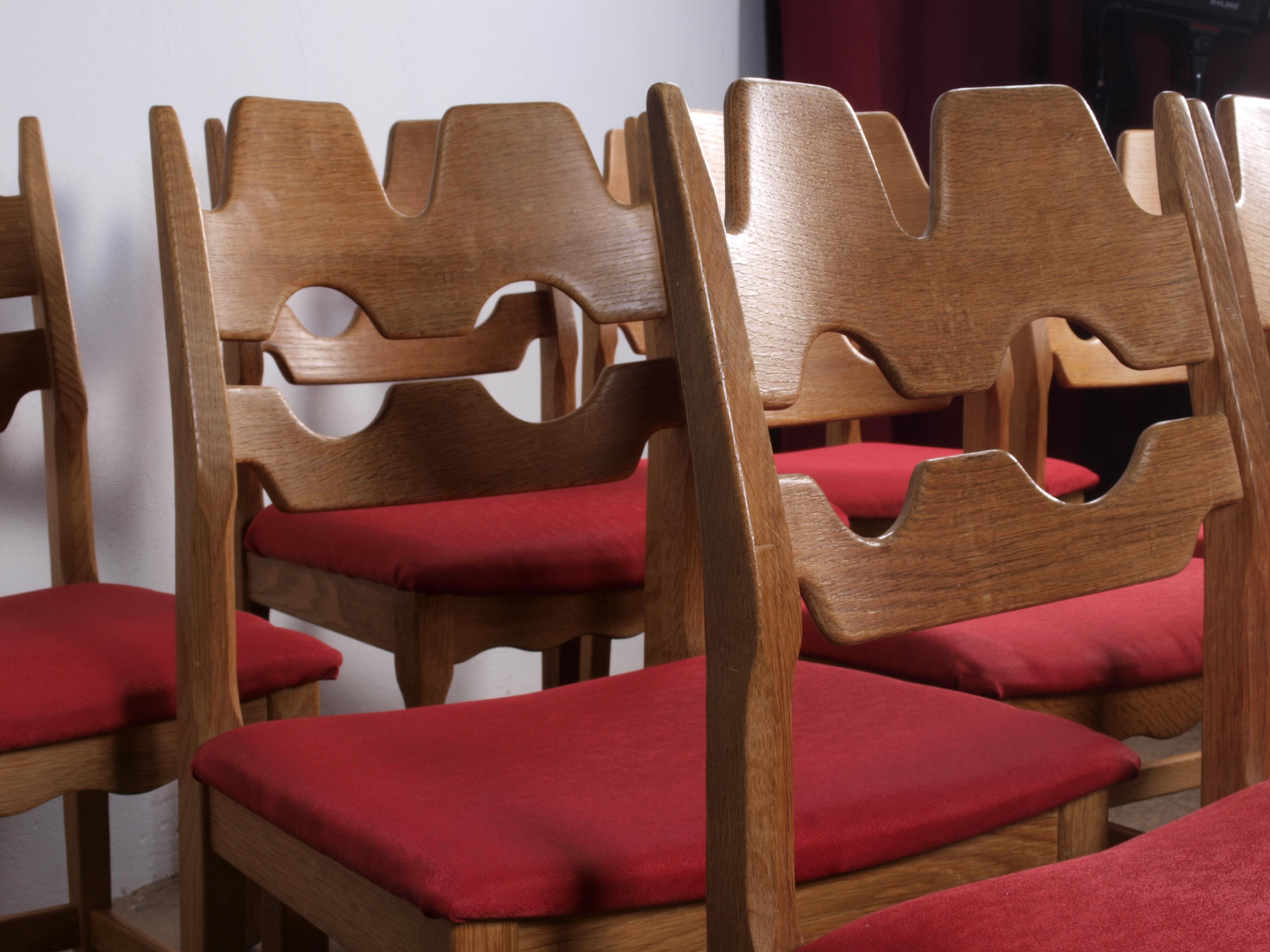 Mid-20th Century Razorblade Dining Chairs in Oak attributed to Henning Kjærnulf