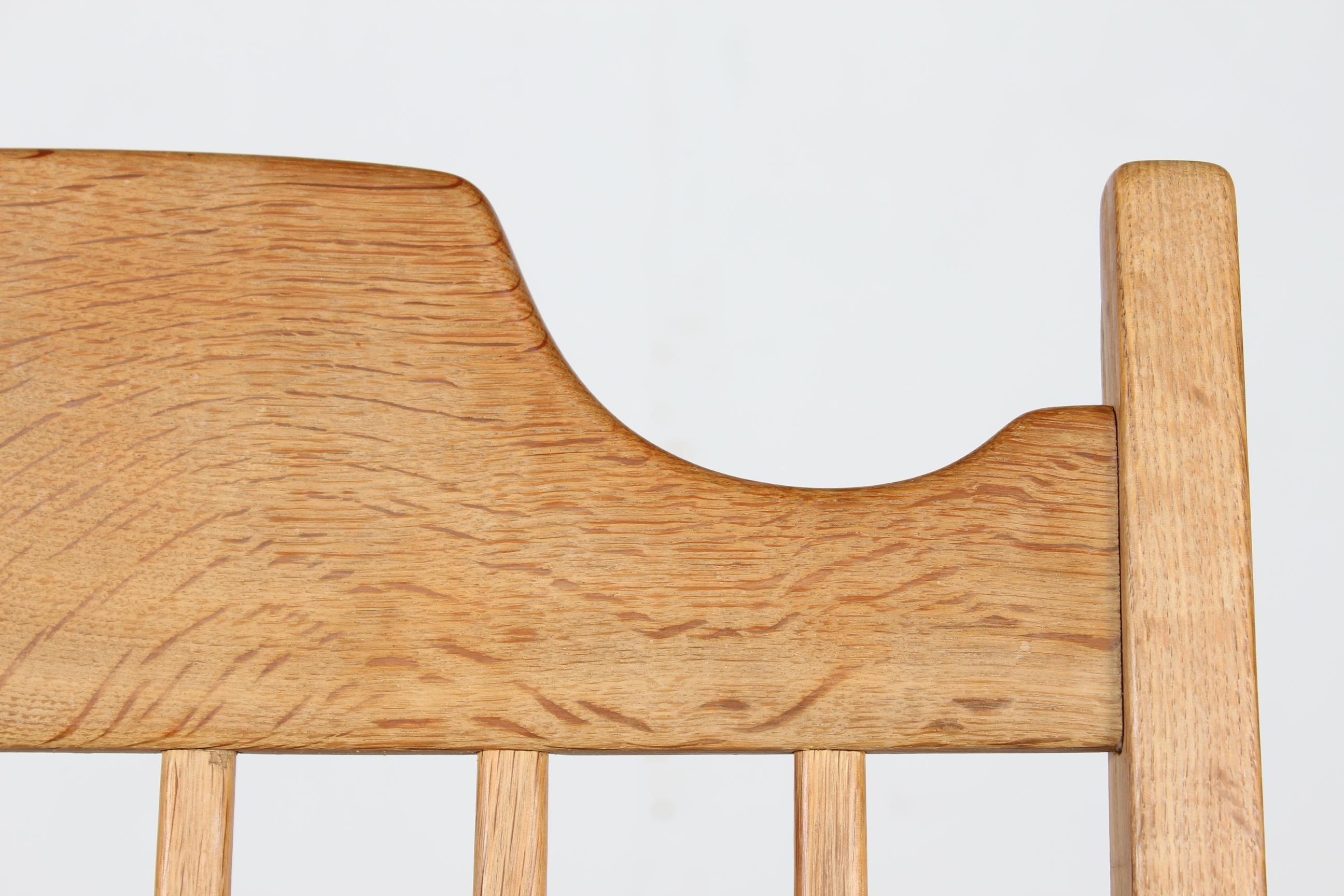 Razor Blade Henning Kjærnulf Rocking Chair by EG Møbler Solid Oak + Sheepskin  For Sale 3