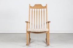 Razor Blade Henning Kjærnulf Rocking Chair by EG Møbler Solid Oak + Sheepskin