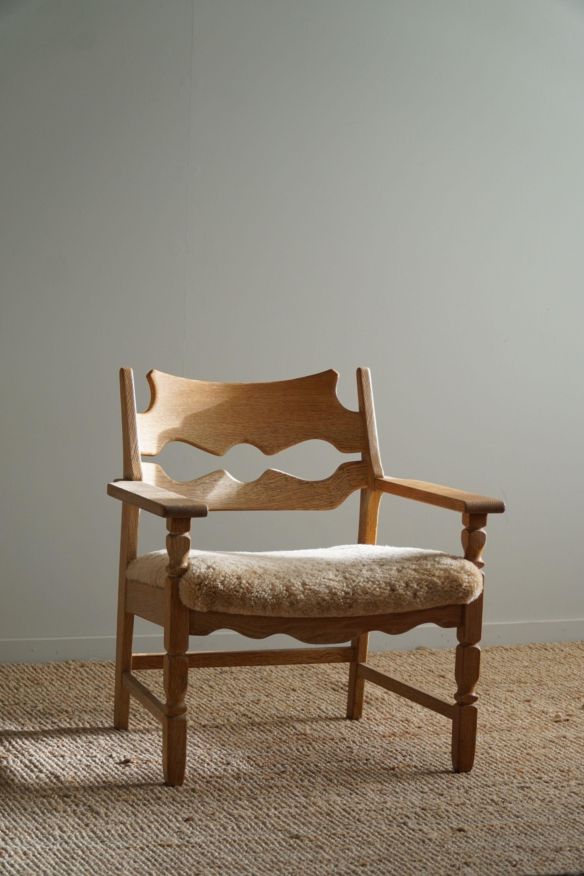 Razorblade Lounge Chair by Henning Kjærnulf, Danish Mid Century Modern, 1960s In Good Condition In Odense, DK