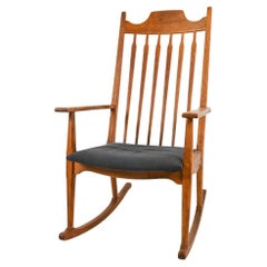 "Razorblade" Oak Rocking Chair By Henning Kjaernulf