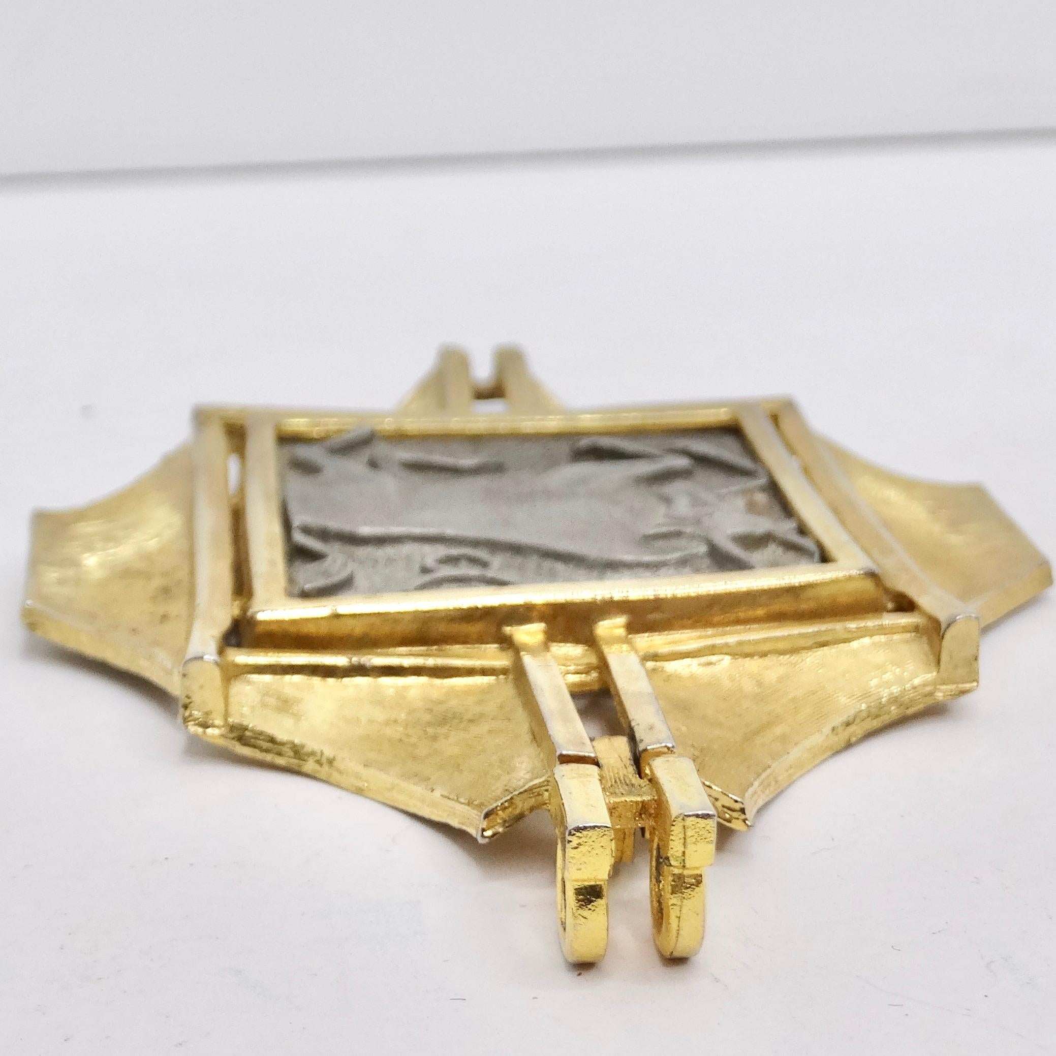 Razza 18K Gold Plated Zodiac Taurus Pendant For Sale 3
