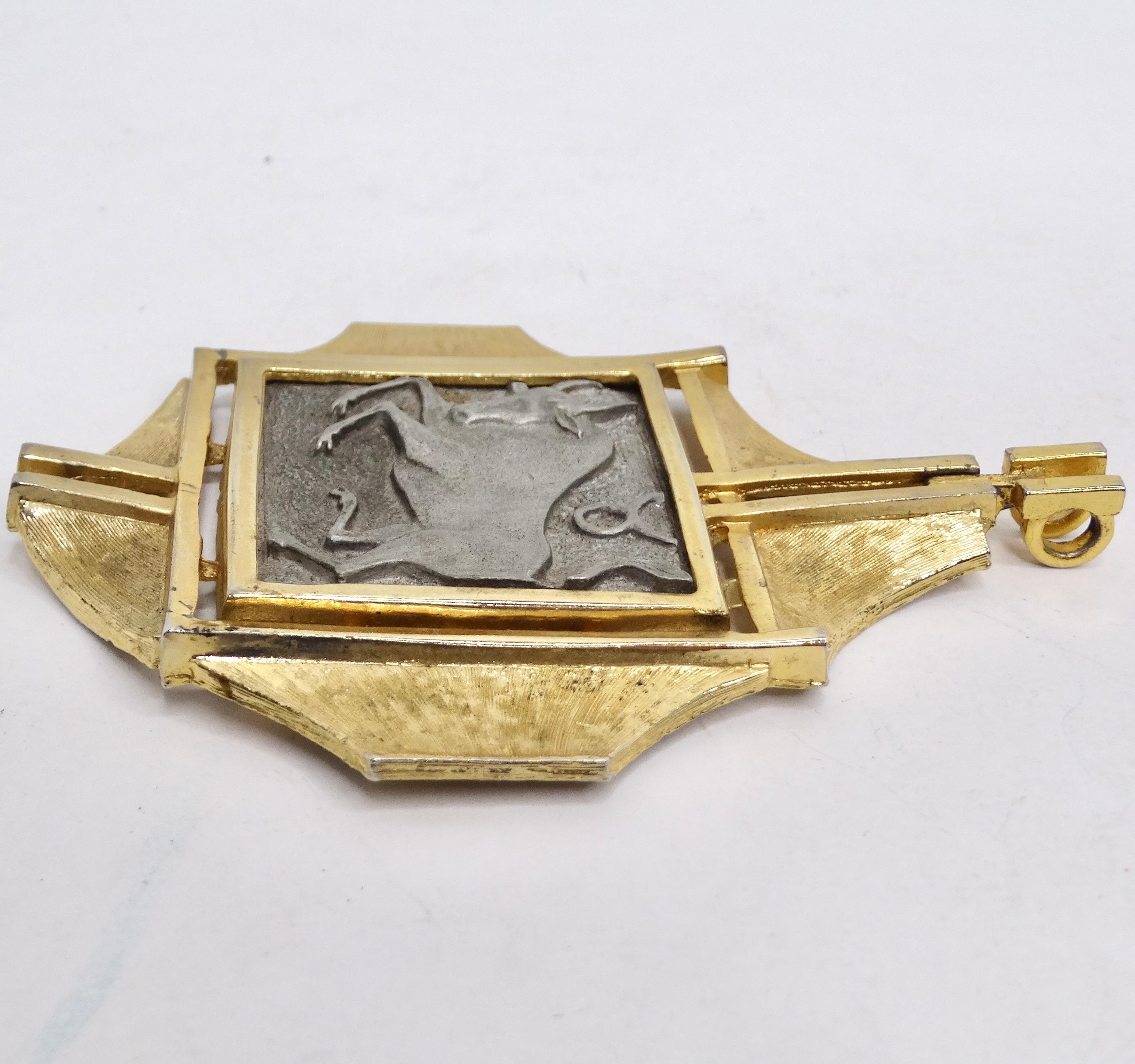 Razza 18K Gold Plated Zodiac Taurus Pendant For Sale 4