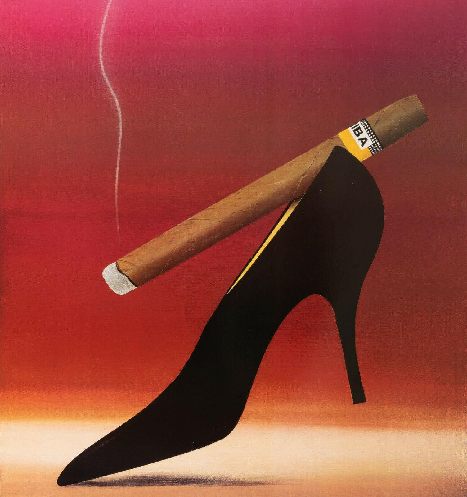 Original and hand signed Cohiba cigars poster dating from 1994 by Razzia (Gerard Courbouleix Deneriaz; b.1950).

This is a hand signed open edition poster and not a reproduction.

A Cohiba cigar is placed on a black pump. The letters 
