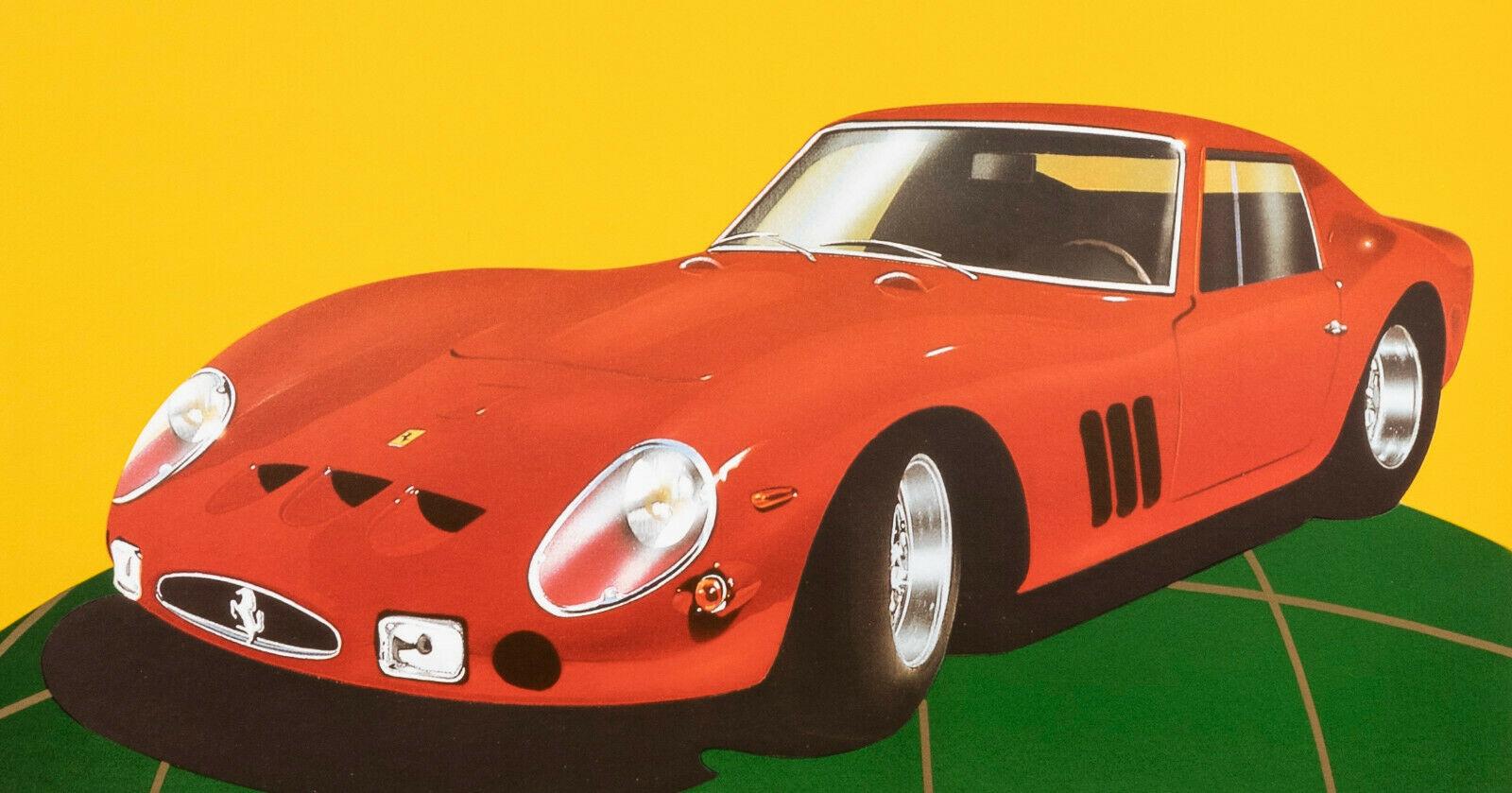 Original and hand signed Louis Vuitton Classic Car Poster - Ferrari 250 GTO dating from 1995 by Razzia (Gerard Courbouleix Deneriaz; b.1950).

The Ferrari 250 GTO is a 2-door berlinetta produced by Ferrari from 1962 to 1964 for homologation into