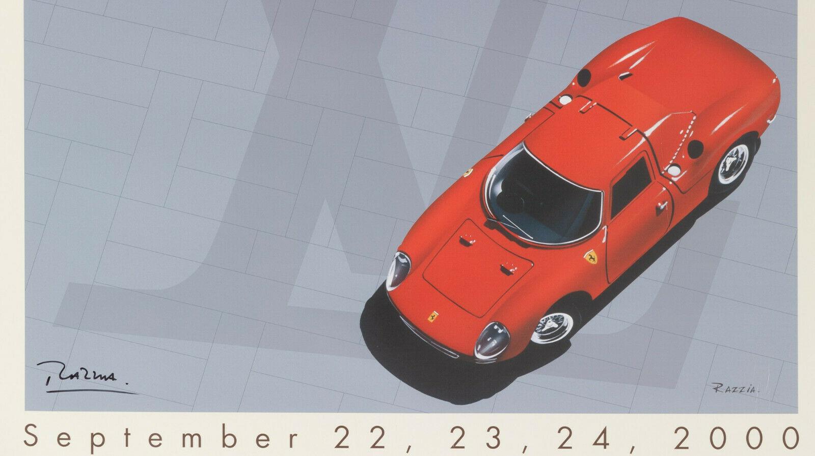 French Razzia, 2000, Original Louis Vuitton Classic Car Poster, Ferrari 330