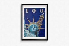 1985 exhibition poster 100 – Statue de la Liberté et Tour Eiffel by Razzia