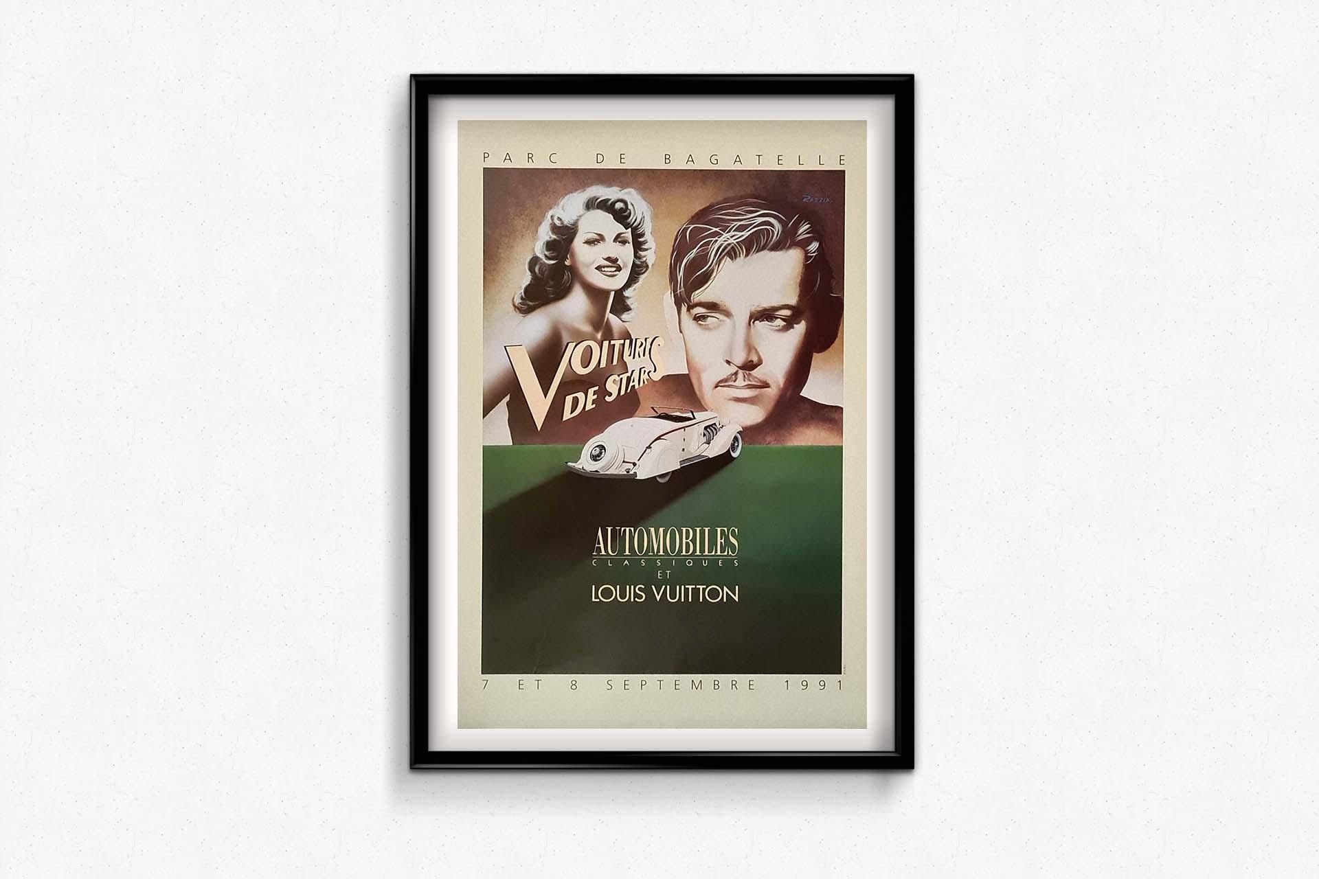1991 original poster by Razzia Automobiles Classiques et Louis Vuitton For Sale 2
