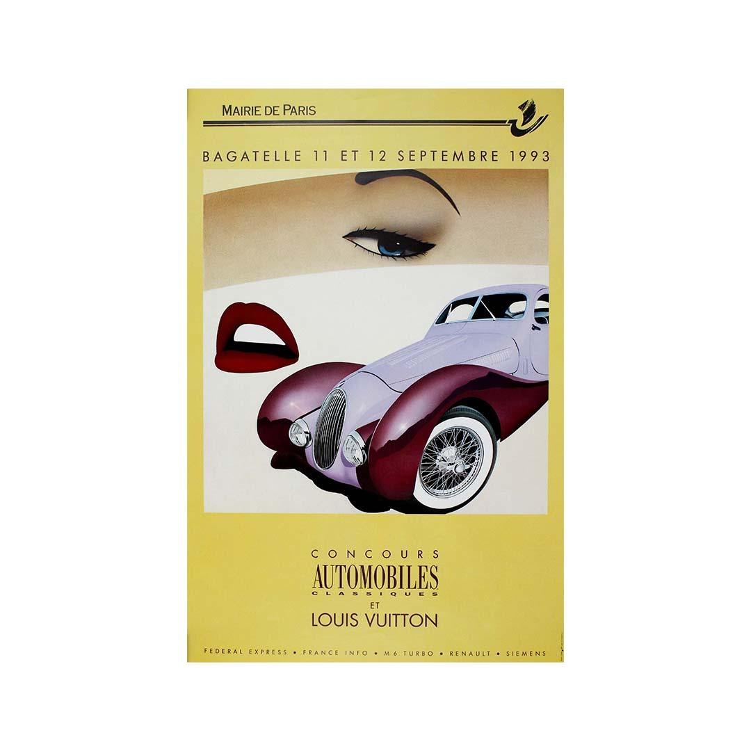 1993 original poster by Razzia Concours automobiles classiques et Louis Vuitton For Sale 2