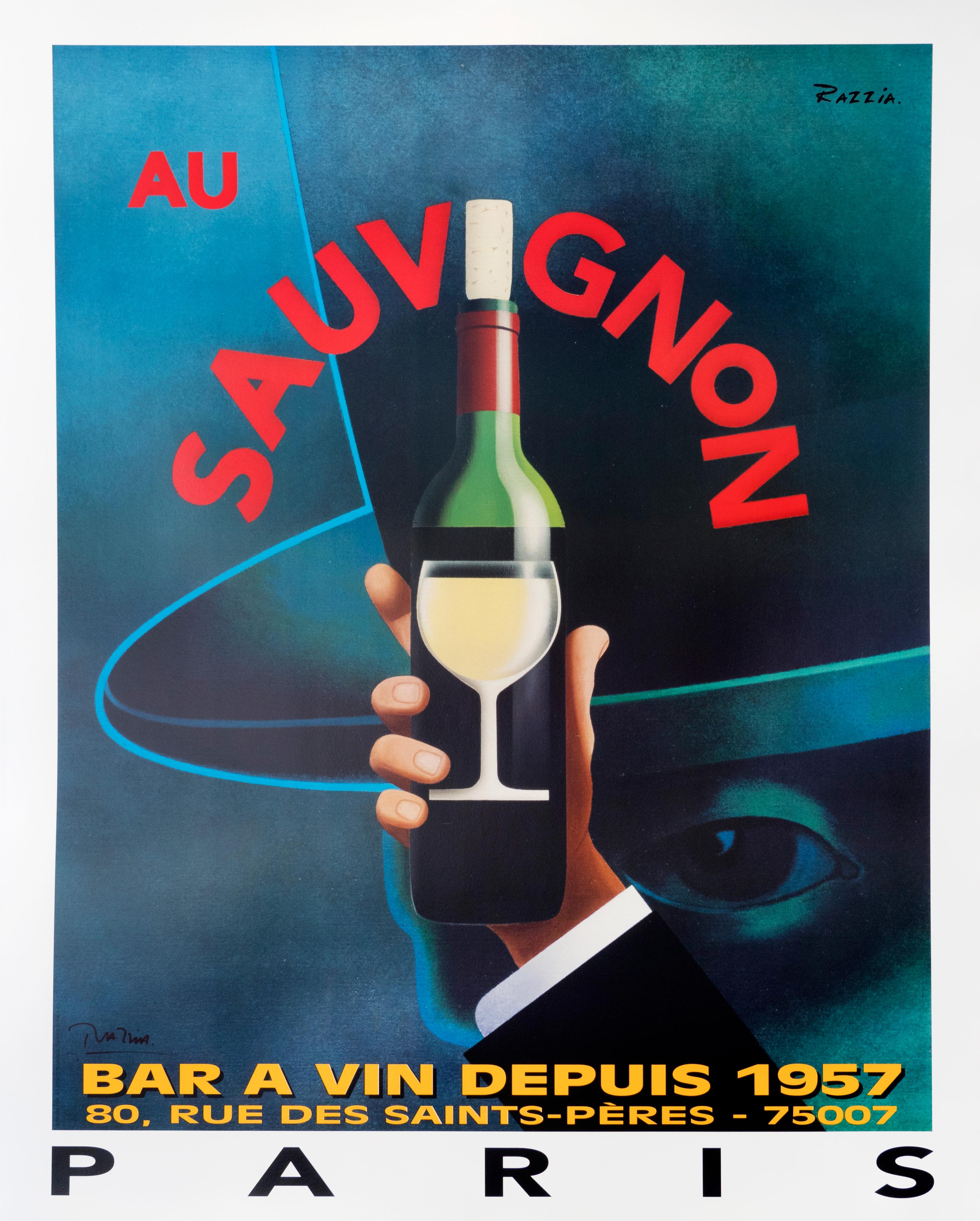 Brawl champignon frimærke Razzia (Gérard Courbouleix–Dénériaz) - "Au Sauvignon" Razzia French Vintage Wine  Poster (large format) For Sale at 1stDibs | french wine posters, vintage  wine posters, wine posters for sale