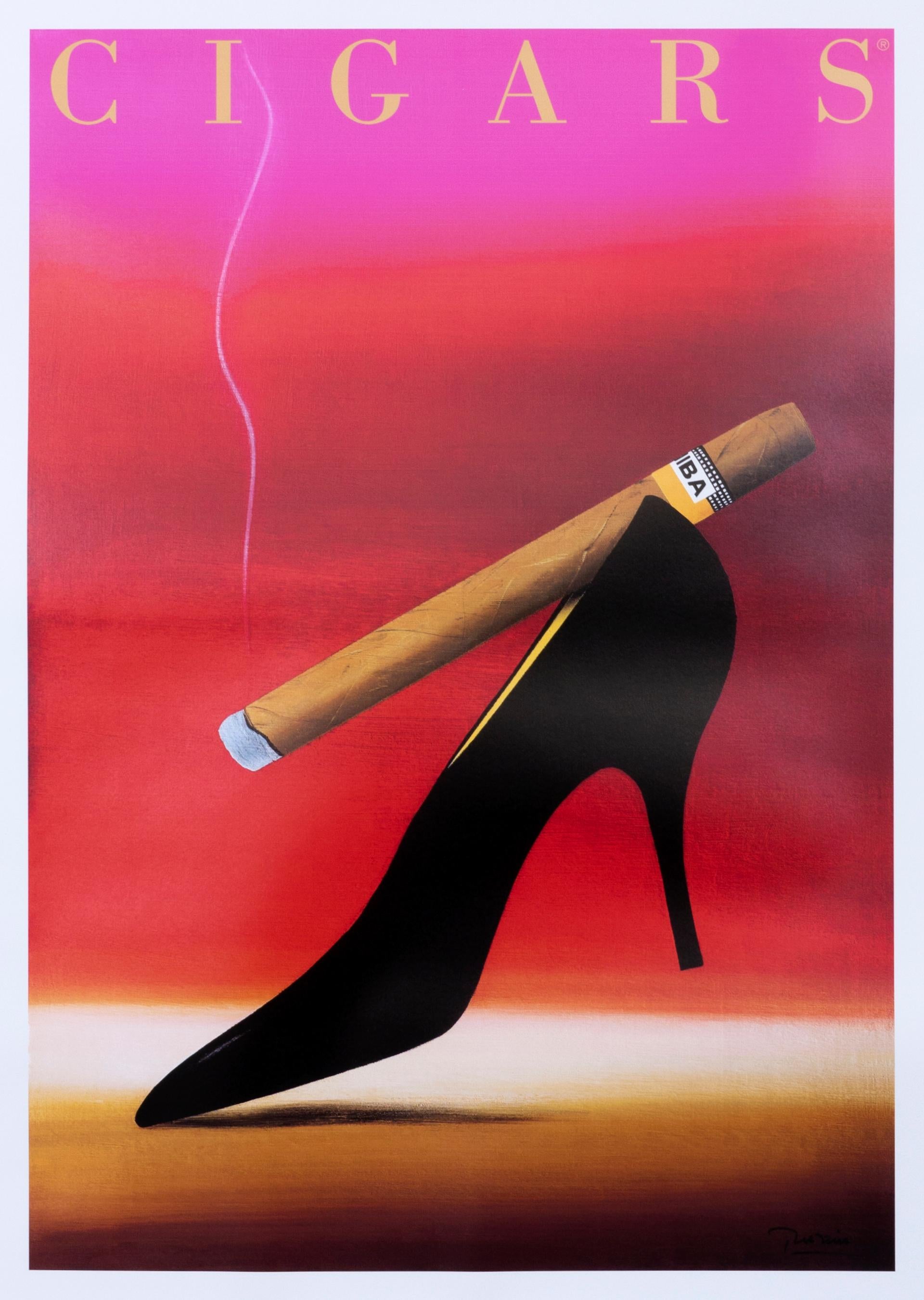 Razzia (Gérard Courbouleix–Dénériaz) Figurative Print - "Cigars" - Razzia French Vintage Shoe Poster (medium format) 