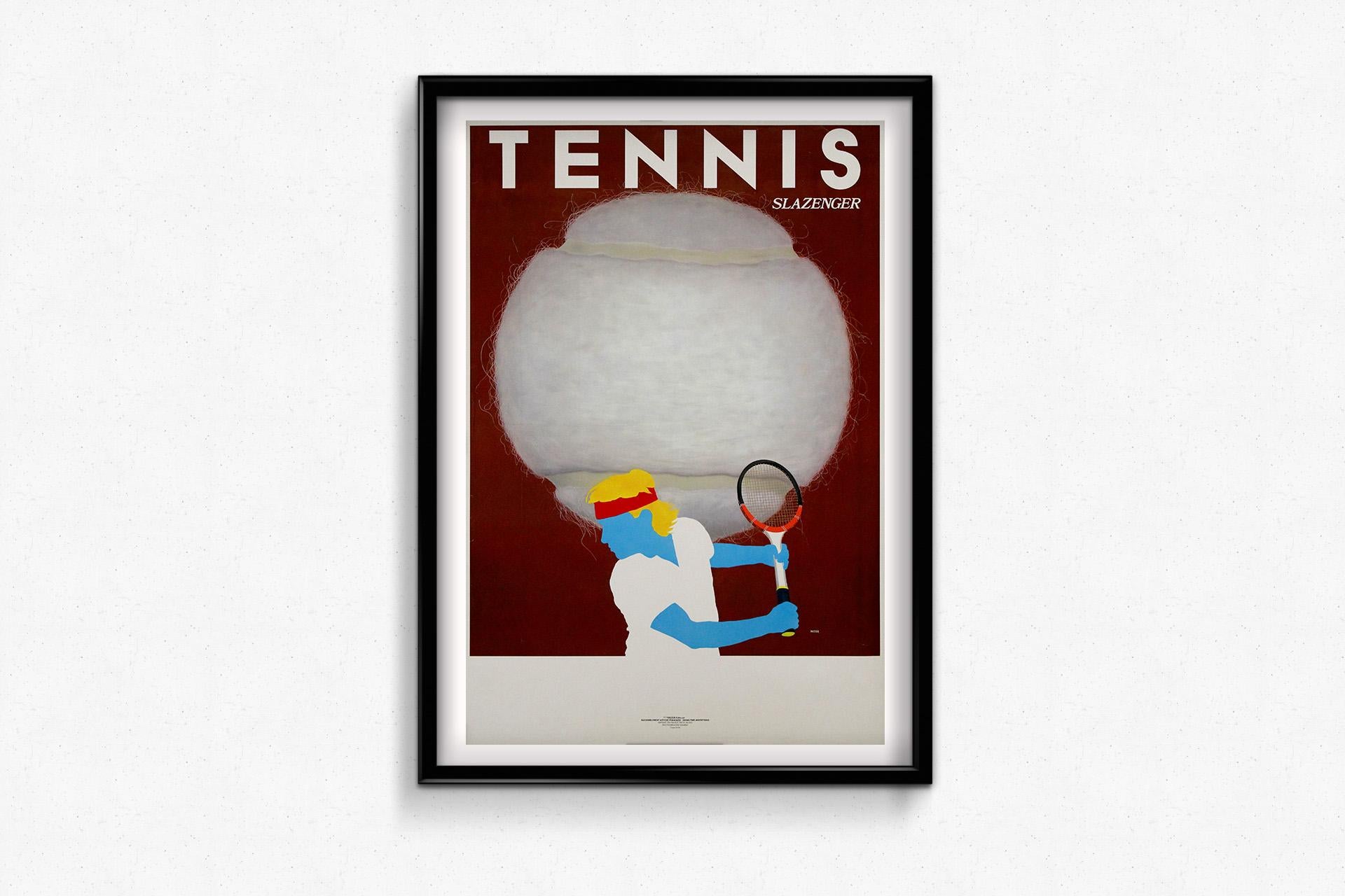 El póster original de 1990 de Razzia para Slazenger Tennis es un sorprendente ejemplo del estilo característico del artista, que combina lujo, deporte y un atrevido diseño gráfico. Conocido por su enfoque elegante y sofisticado de la publicidad,