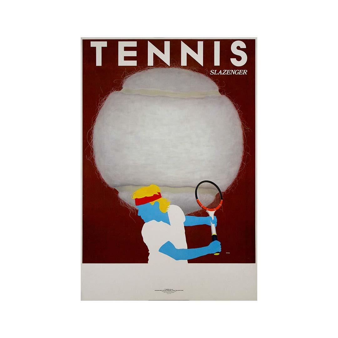 Cartel original de 1990 de Razzia para Slazenger Tennis - Bjorn Borg en venta 2