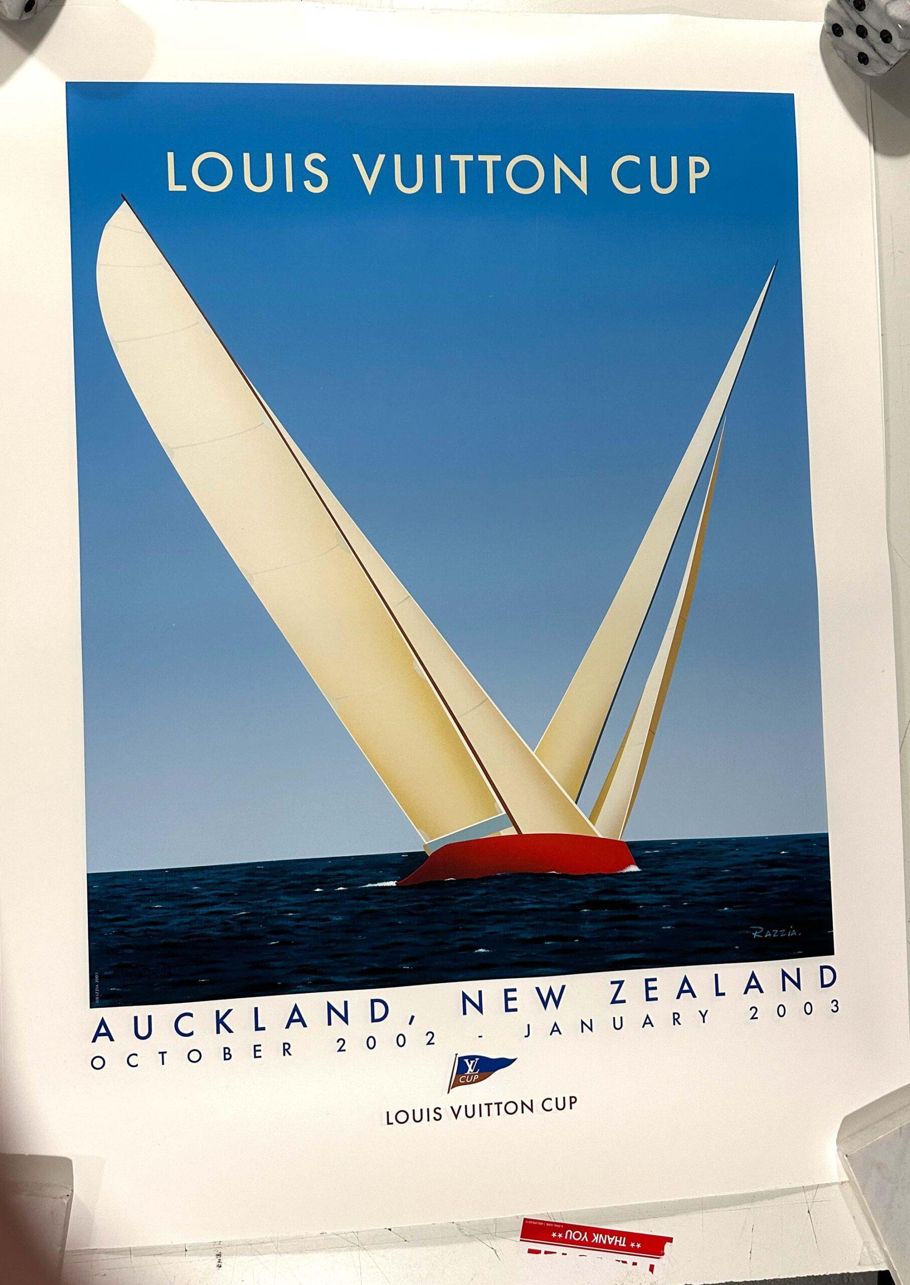 Louis Vuitton Cup 2003 Auckland hand signed original (Gerard Courbouleix)

By Razzia (Gerard Courbouleix) 

Razzia, born Gérard Courbouleix, is a renowned French poster artist known for his vintage-inspired, cinematic style. He gained international