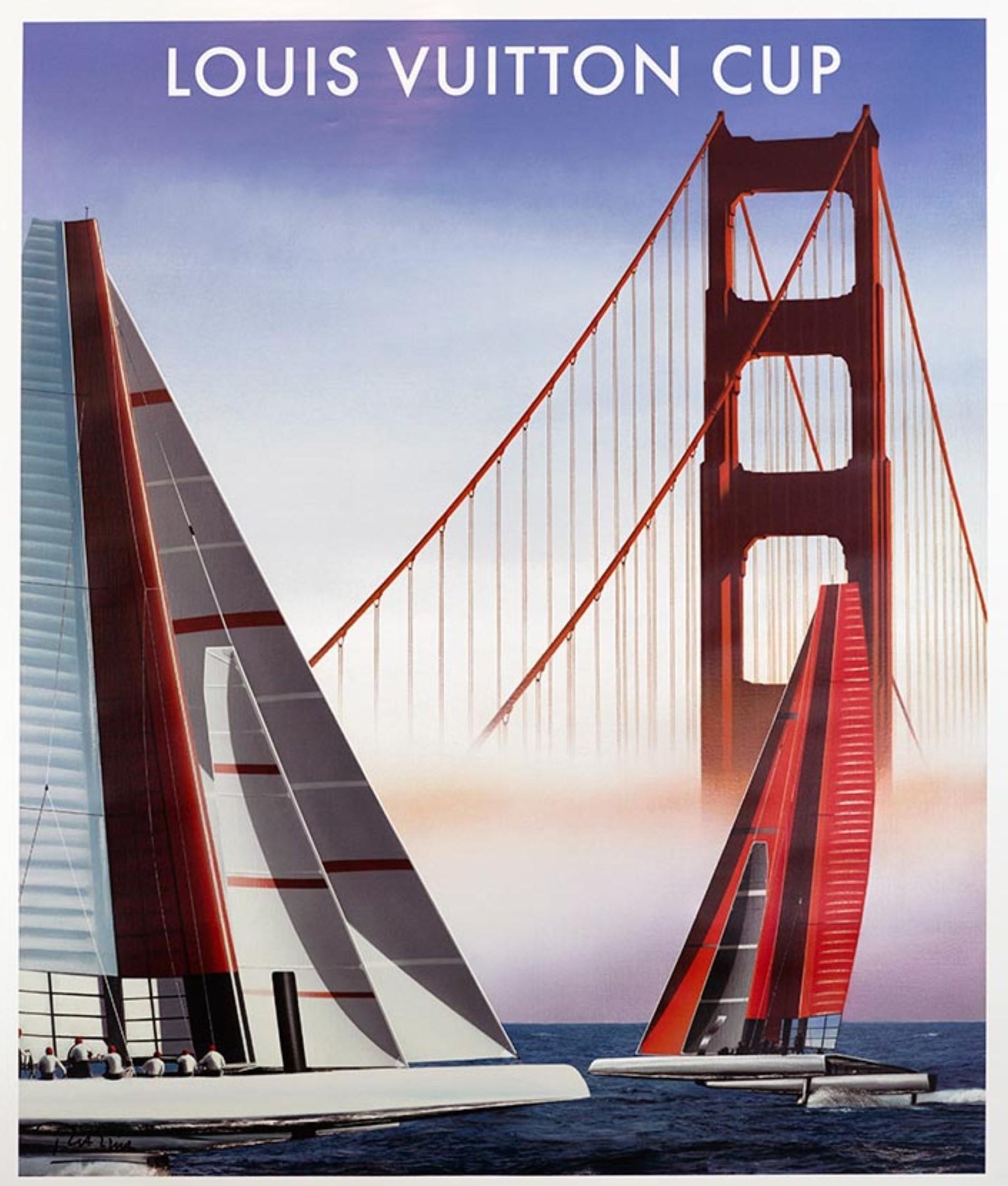 Louis Vuitton Cup 2013 hand signed original (Gerard Courbouleix) - Print by Razzia (Gérard Courbouleix–Dénériaz)