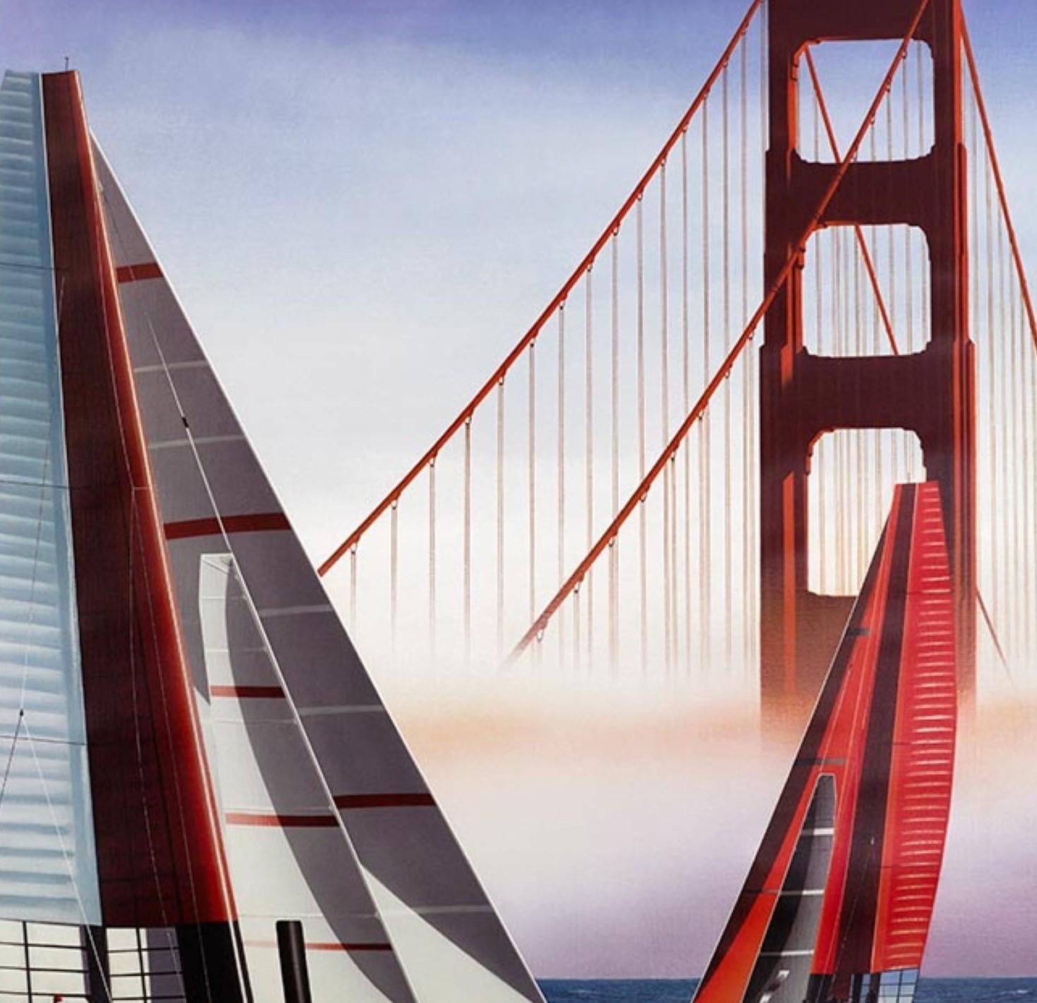 Louis Vuitton Cup 2013 hand signed original (Gerard Courbouleix) - Contemporary Print by Razzia (Gérard Courbouleix–Dénériaz)