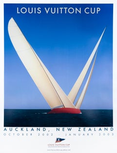 "Louis Vuitton Cup (lg) Auckland, New Zealand" Vintage Razzia Sailing Poster