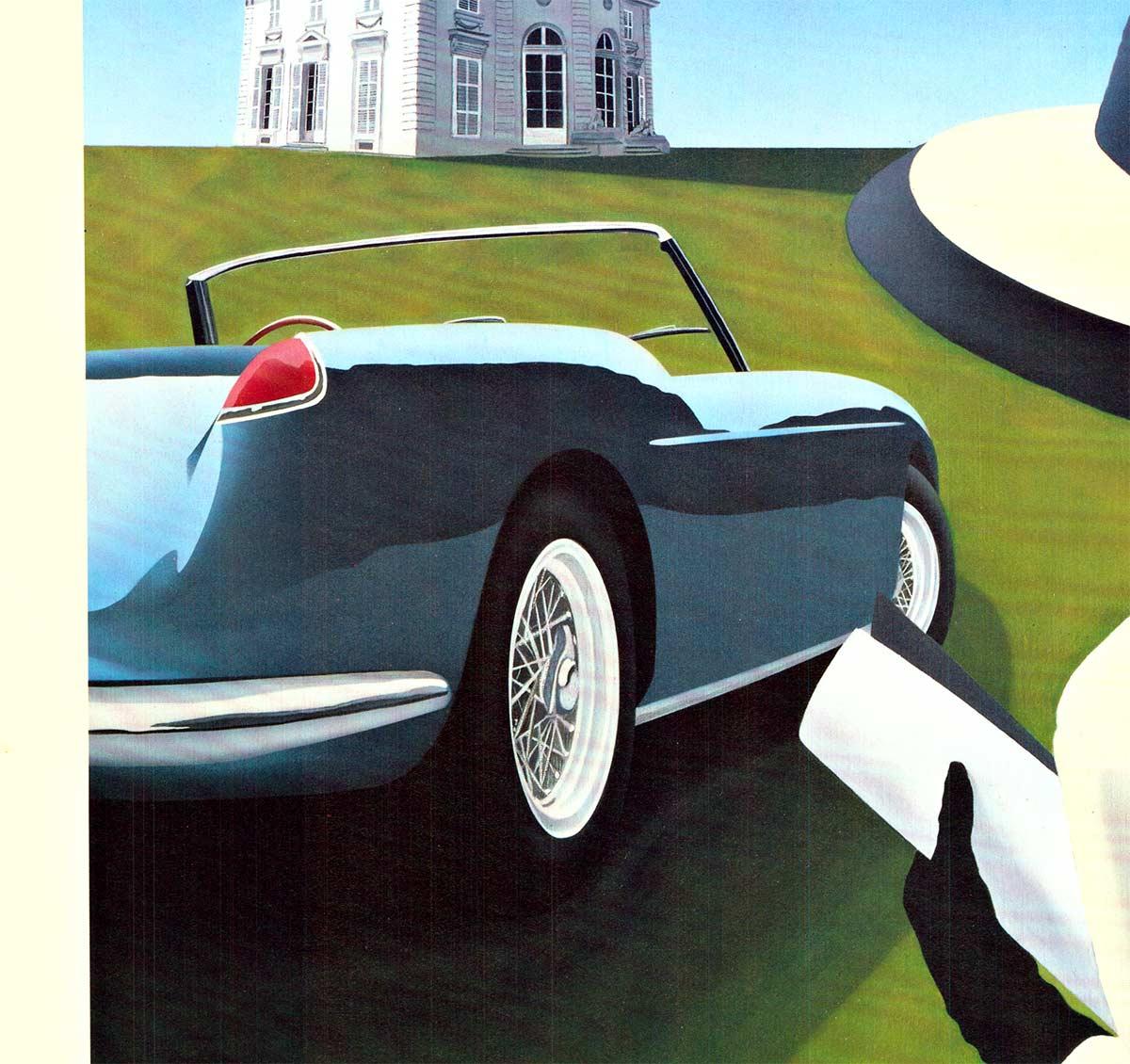 Original  1989 Louis Vuitton Automobile Classiques Poster - Handsigniert, mit Leinenrückseite.  Dieses Plakat wurde für den Concours d'elegance im Parc de Bagatelle erstellt.   Ausgezeichneter Zustand, bereit zum Einrahmen.   Note A. Das Bild des
