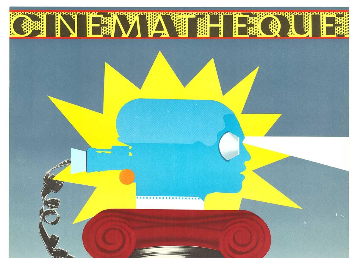 Affiche française originale de la Cinémathèque, signée à la main et en édition limitée, 1982 - Print de Razzia (Gérard Courbouleix–Dénériaz)