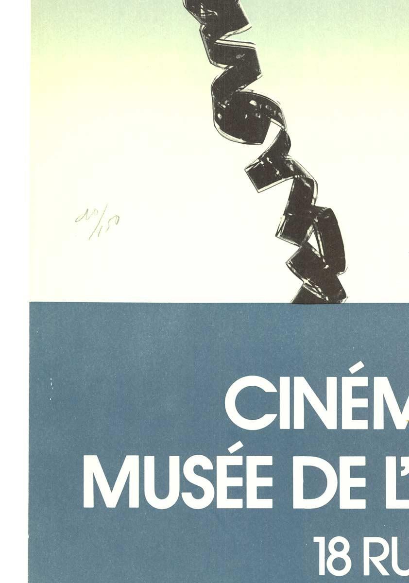 Vintage Cinematheque Musee de l'Affiche et de la Publicite vintage Franchise poster.  Toile de lin d'archives en condition A, prête à être encadrée.   Il y a quelques endroits sur le côté droit où des poissons d'argent ont mangé une partie de