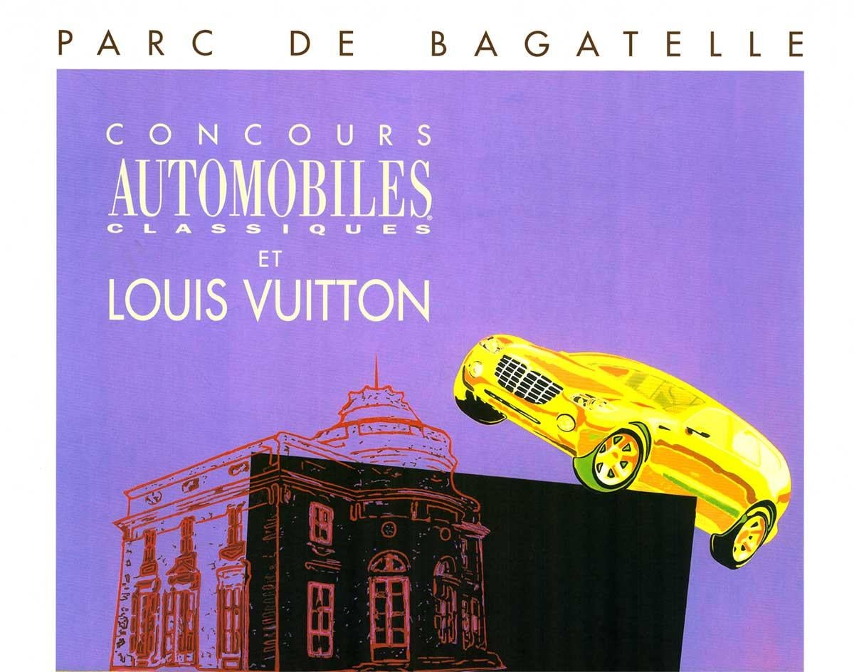 Affiche originale Concours Automobiles Classiques et Louis Vuitton - Print de Razzia (Gérard Courbouleix–Dénériaz)