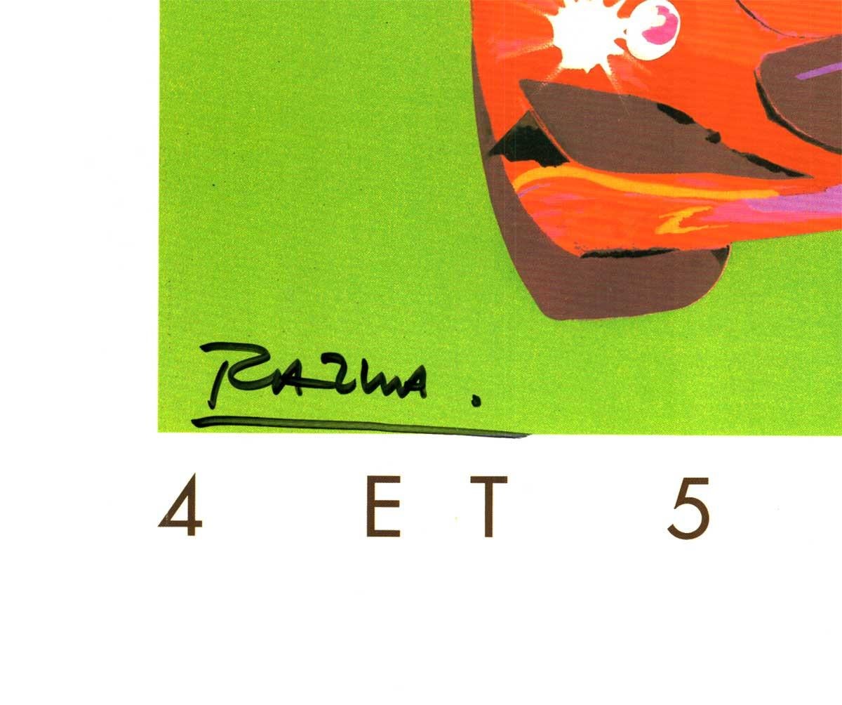 Original-Poster:  Bagatellpark und Louis Vuitton 1999
Handsigniert vom Künstler Razzia in schwarzem Marker auf der linken Seite.   In Platte rechte Seite.
Mit Leinen hinterlegt, bereit zum Einrahmen.   Ausgezeichneter Zustand.

Parc de Bagatelle mit