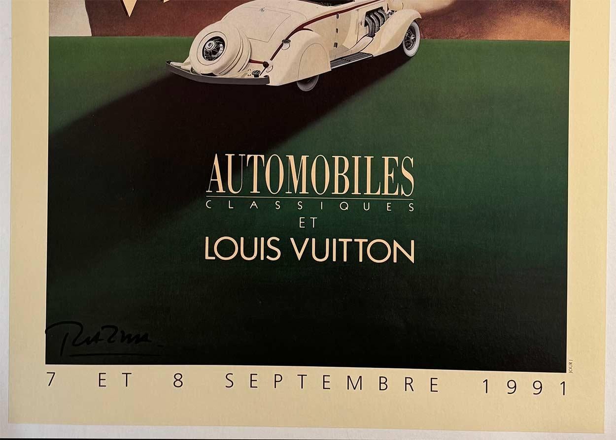 Original Louis Vuitton - Parc du Bagatelle 1991, signé à la main, dos en lin - Art déco Print par Razzia (Gérard Courbouleix–Dénériaz)