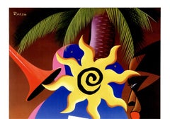 Original-Musikplakat des Nice Jazz Festivals, handsigniert, auf Leinen aufgezogen
