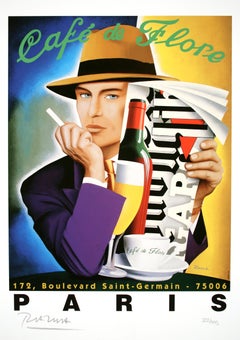 Razzia Limited Edition Hand Signed and Numbered Poster for Cafe de Flore Paris 2