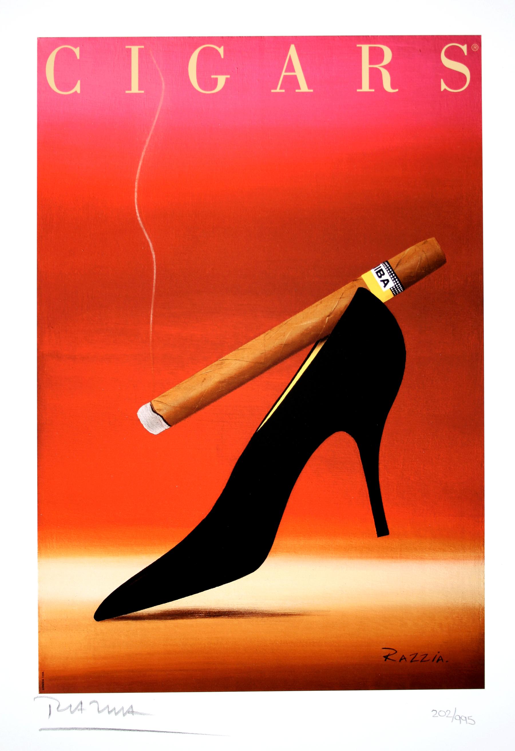 Razzia Limited Edition Hand Signed and Numbered Poster for Cigars 2007 - Print by Razzia (Gérard Courbouleix–Dénériaz)